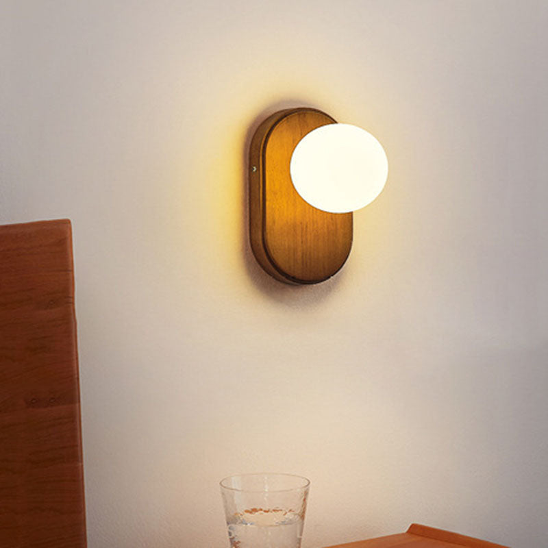 Japanese Traditional Round Glass Wall Sconce