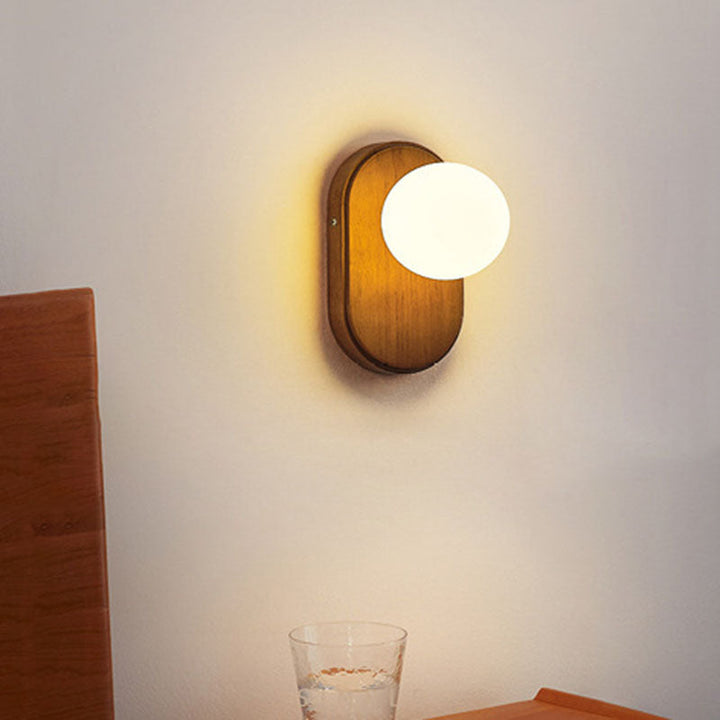Japanese Traditional Round Glass Wall Sconce