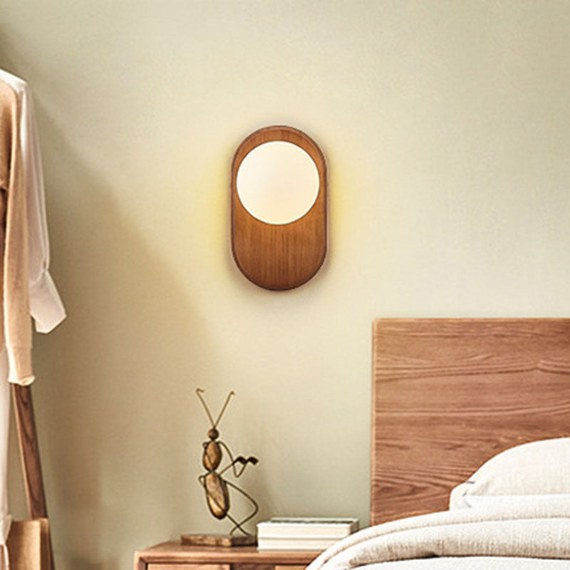 Japanese Traditional Round Glass Wall Sconce