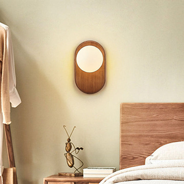 Japanese Traditional Round Glass Wall Sconce