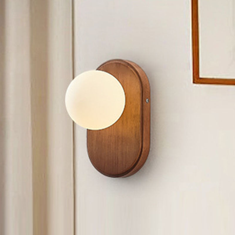 Japanese Traditional Round Glass Wall Sconce