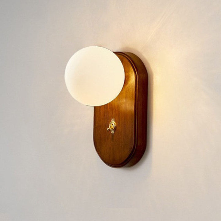 Japanese Traditional Round Glass Wall Sconce