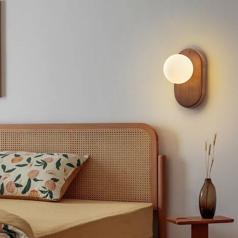 Japanese Traditional Round Glass Wall Sconce