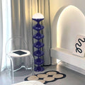 Contemporary Scandinavian Iron Acrylic Cream Round 1-Light Standing Floor Lamp For Bedroom