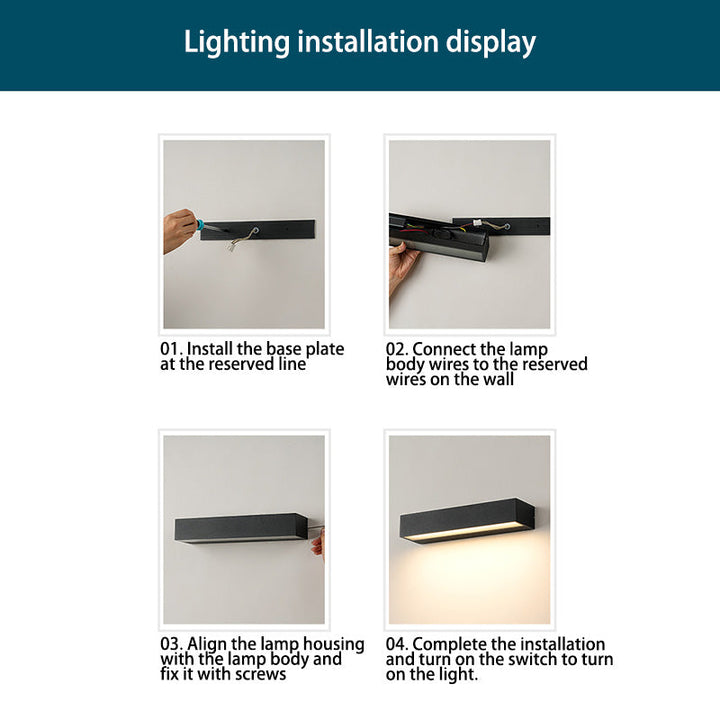 Minimalist Rectangular Aluminum Waterproof LED Garden Light