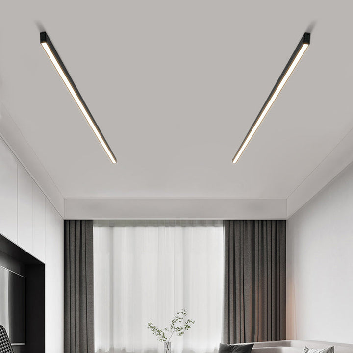 Minimalist Aluminum LED Flush Mount Ceiling Light Long