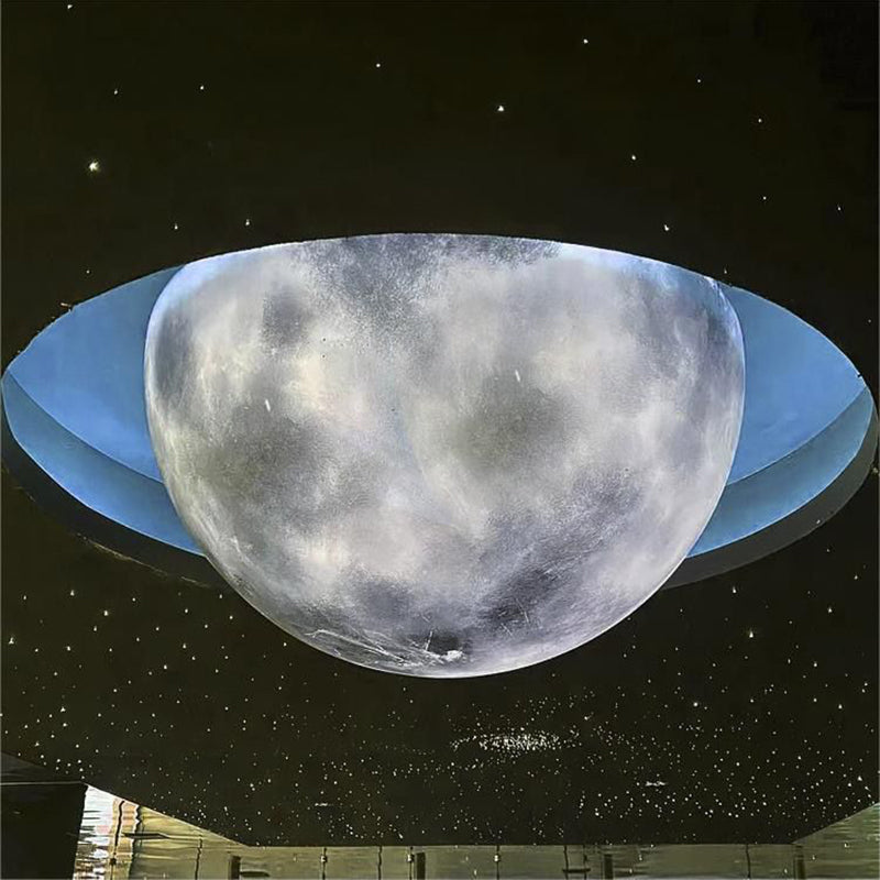 Minimalist Semicircle Resin LED Flush Mount Ceiling Light
