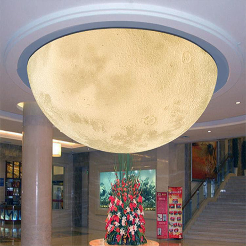 Minimalist Semicircle Resin LED Flush Mount Ceiling Light