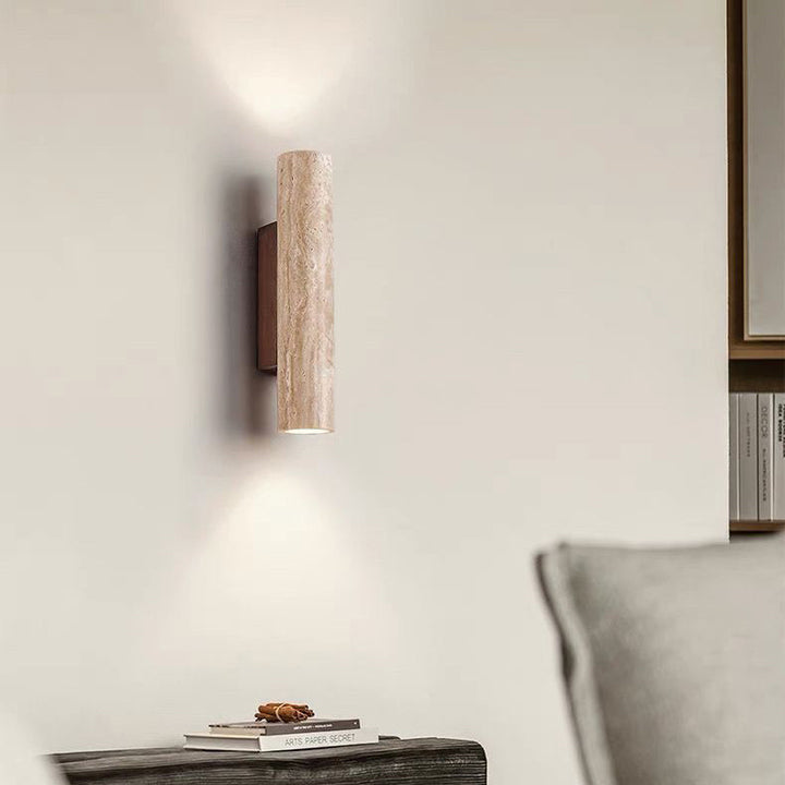 Nordic Cylinder Wood 2-Light Wall Sconce
