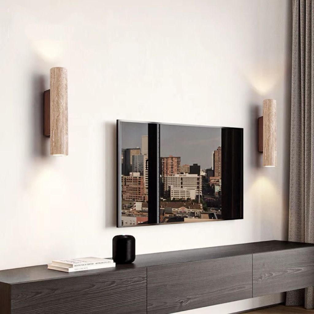 Nordic Cylinder Wood 2-Light Wall Sconce