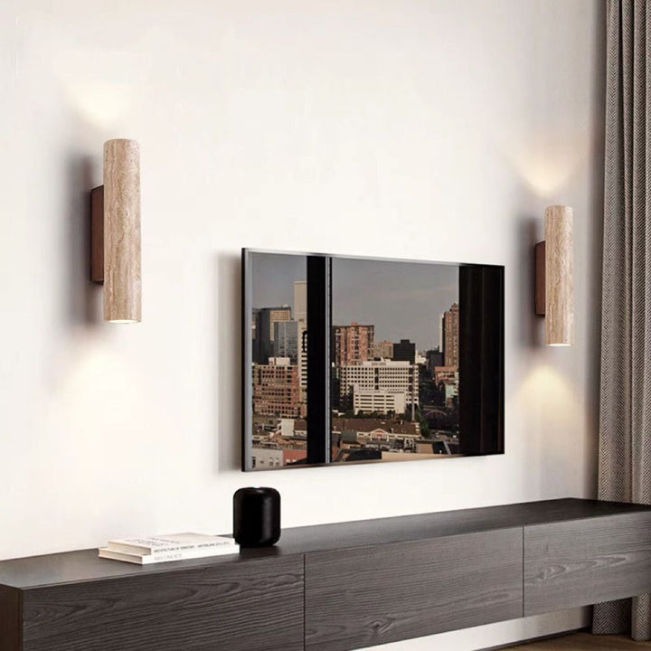 Nordic Cylinder Wood 2-Light Wall Sconce