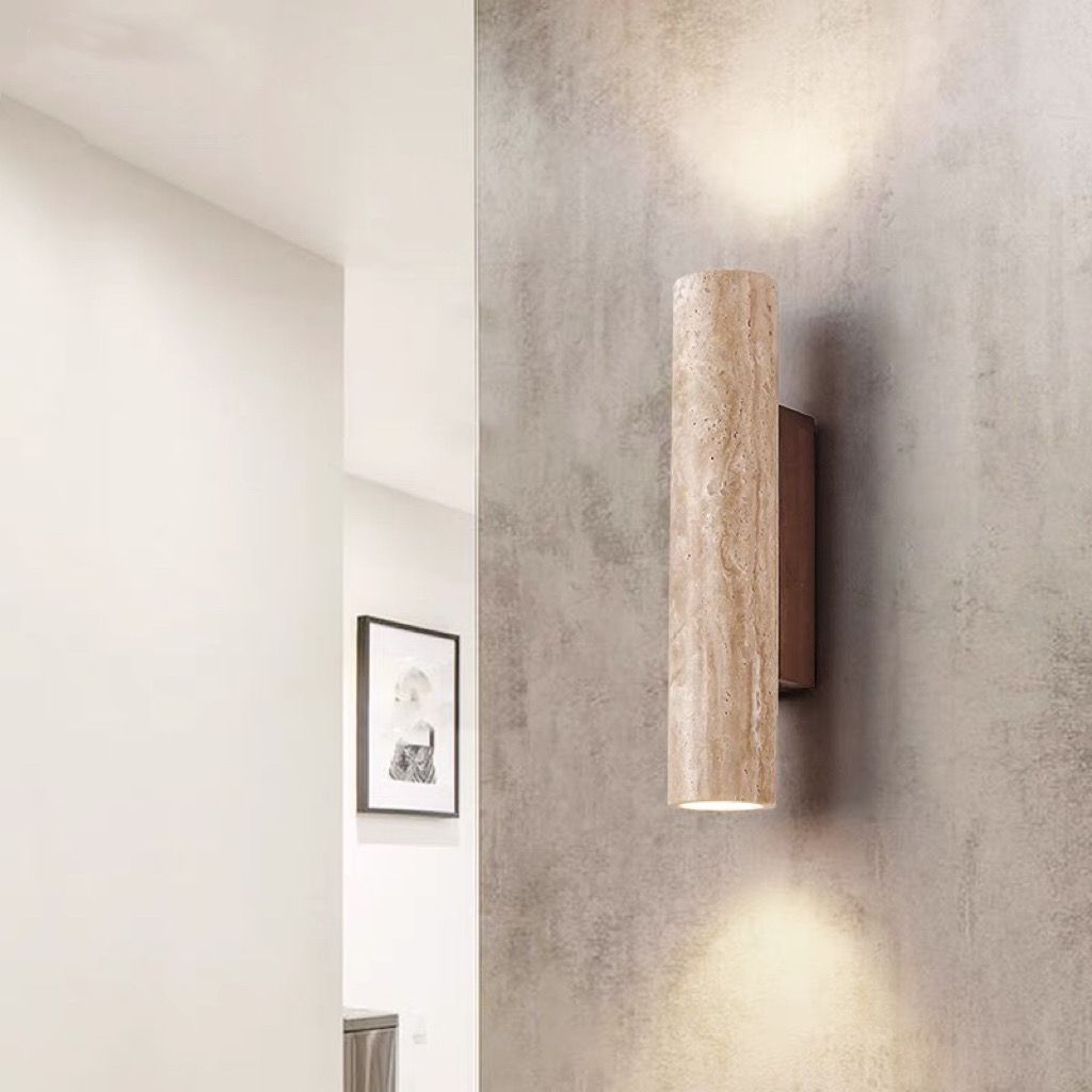 Nordic Cylinder Wood 2-Light Wall Sconce