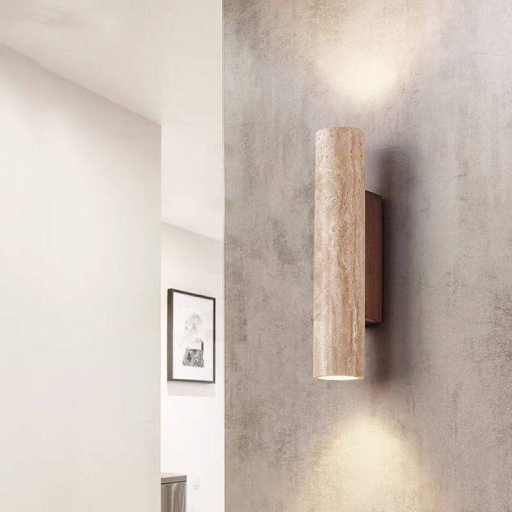 Nordic Cylinder Wood 2-Light Wall Sconce