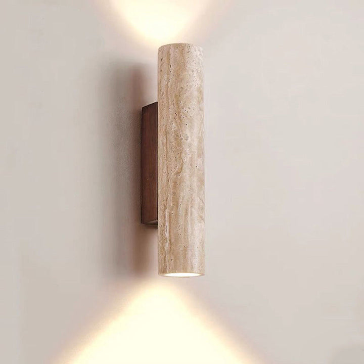 Nordic Cylinder Wood 2-Light Wall Sconce