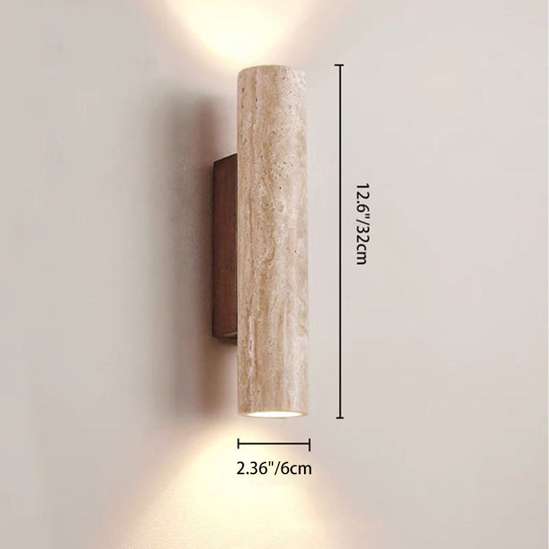 Nordic Cylinder Wood 2-Light Wall Sconce