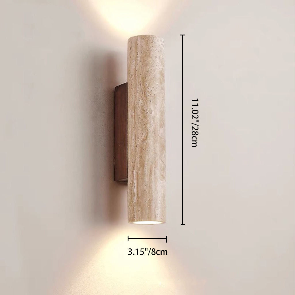 Nordic Cylinder Wood 2-Light Wall Sconce