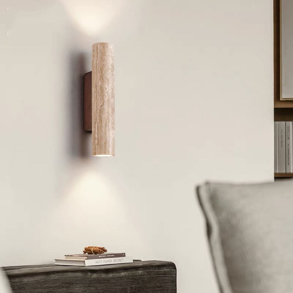 Nordic Cylinder Wood 2-Light Wall Sconce