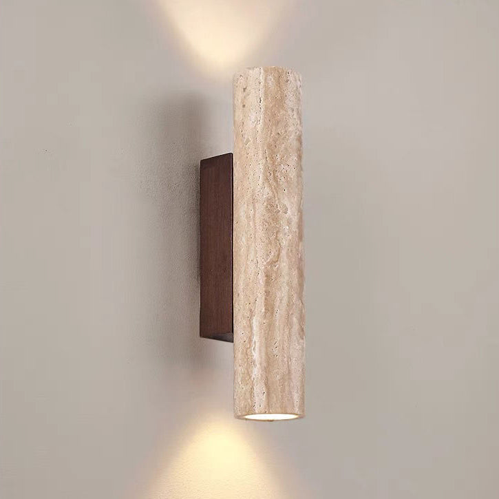Nordic Cylinder Wood 2-Light Wall Sconce