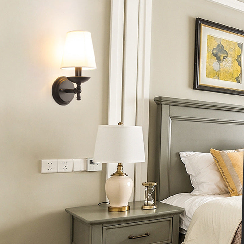 Traditional Cylinder Fabric Wall Sconce