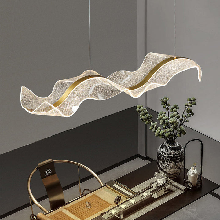 Minimalist Wave Aluminum LED Chandelier
