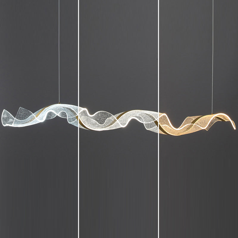 Minimalist Wave Aluminum LED Chandelier