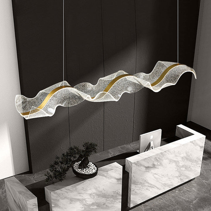 Minimalist Wave Aluminum LED Chandelier
