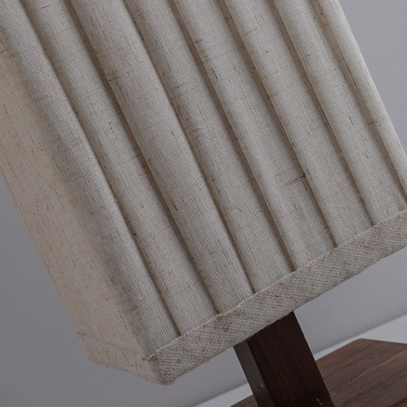 Traditional Rectangular Walnut LED Floor Lamp