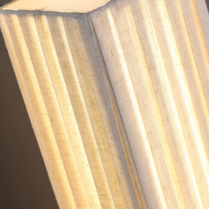 Traditional Rectangular Walnut LED Floor Lamp