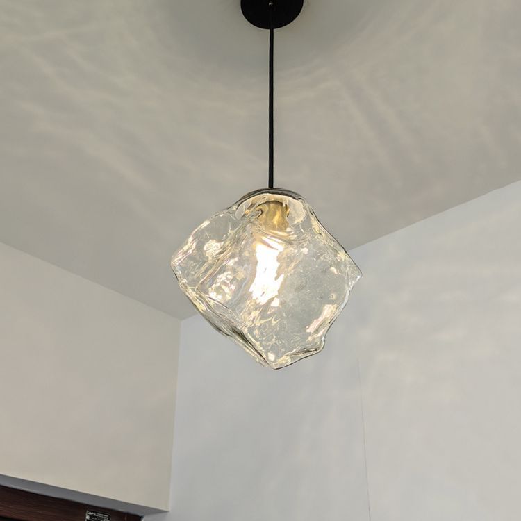 Minimalist Cube Glass Pendant Light