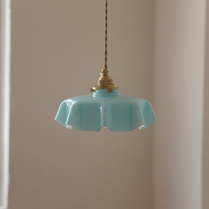 French Traditional Round Brass Pendant Light