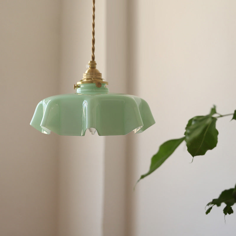 French Traditional Round Brass Pendant Light