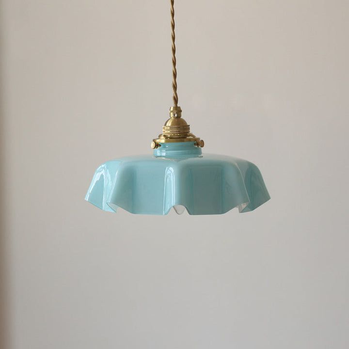 French Traditional Round Brass Pendant Light