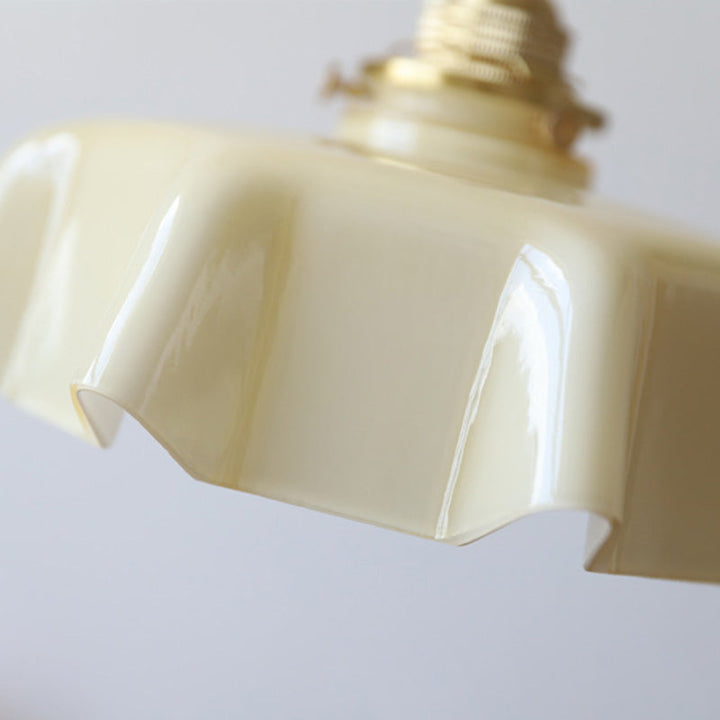 Traditional Round Brass Semi-Flush Ceiling Light