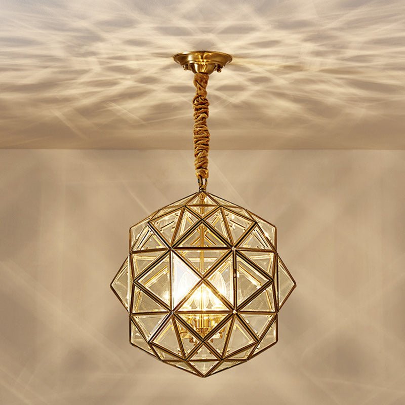 Mid-Century Cylinder Copper 4-Light Waterproof Chandelier