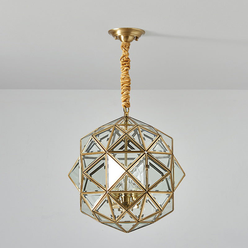 Mid-Century Cylinder Copper 4-Light Waterproof Chandelier
