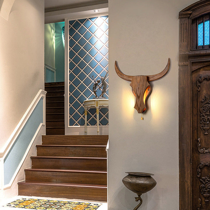 Traditional Solid Wood LED Wall Sconce