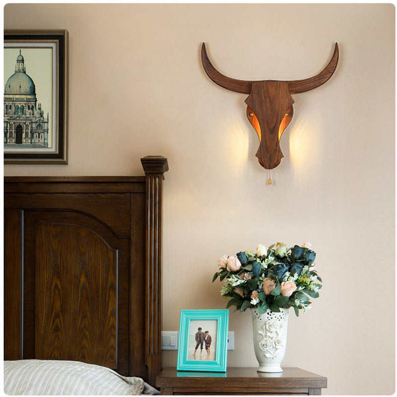 Traditional Solid Wood LED Wall Sconce