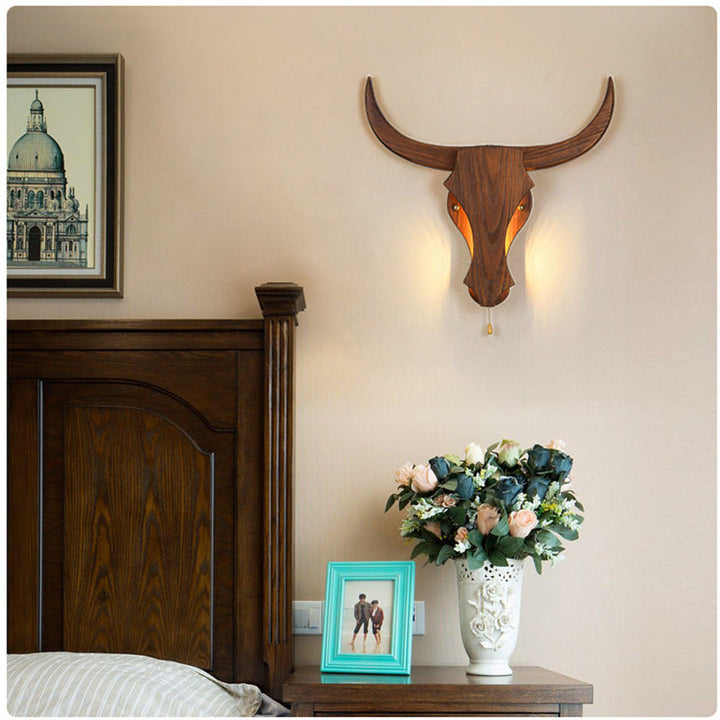 Traditional Solid Wood LED Wall Sconce