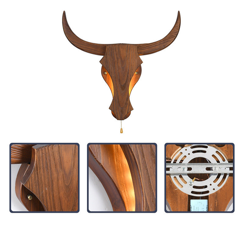 Traditional Solid Wood LED Wall Sconce