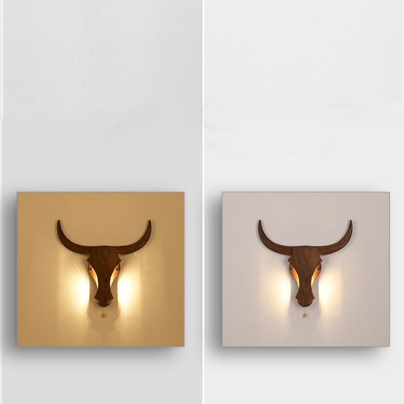 Traditional Solid Wood LED Wall Sconce