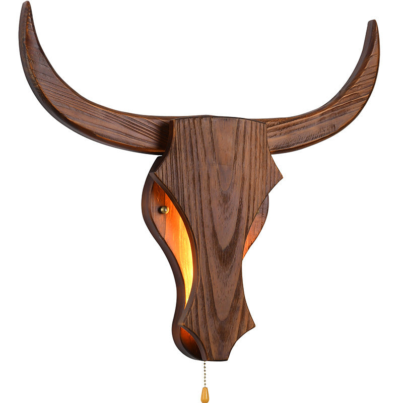 Traditional Solid Wood LED Wall Sconce