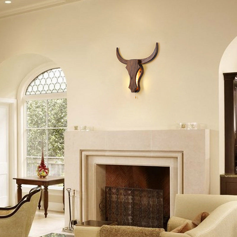 Traditional Solid Wood LED Wall Sconce