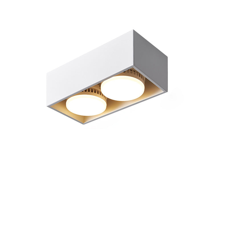 Modern Minimalist Iron Square Downlight 1/2/3/4-Light Flush Mount Ceiling Light For Living Room