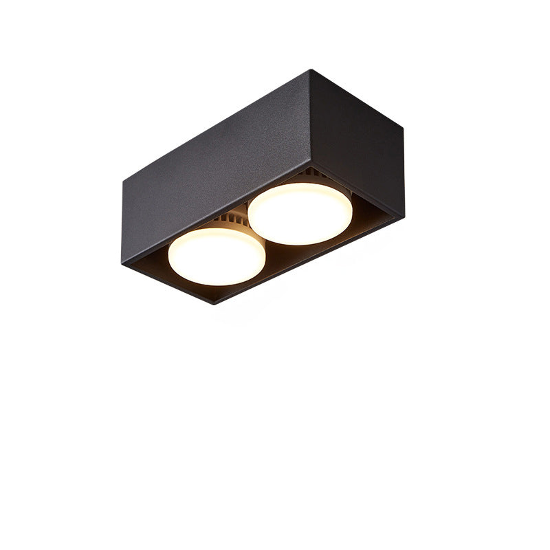 Minimalist Square Iron 4-Light Flush Mount Ceiling Light