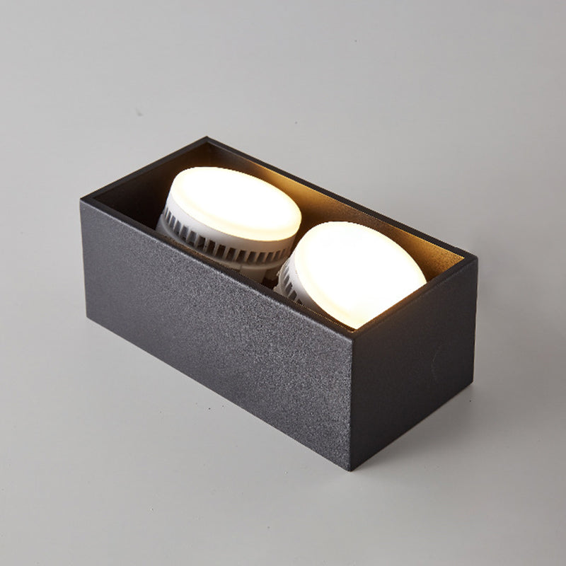 Modern Minimalist Iron Square Downlight 1/2/3/4-Light Flush Mount Ceiling Light For Living Room