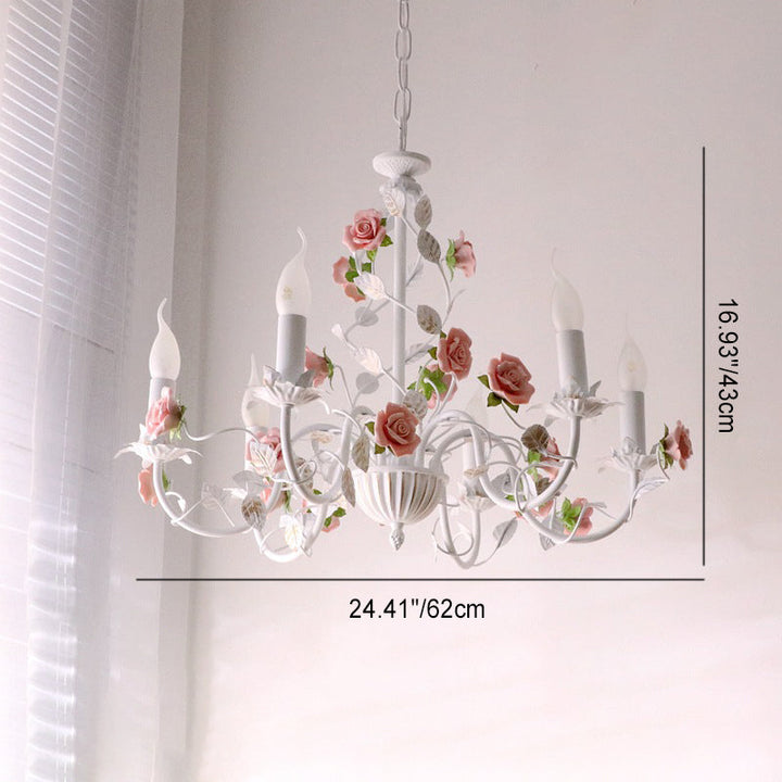 Traditional Branch Ceramic 8-Light Chandelier