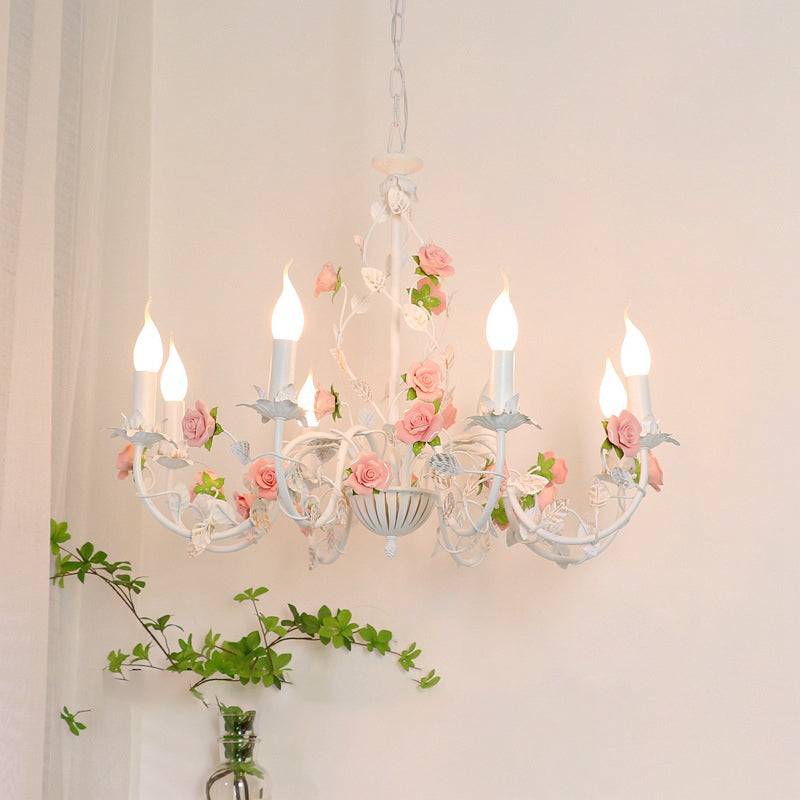 Traditional Branch Ceramic 8-Light Chandelier