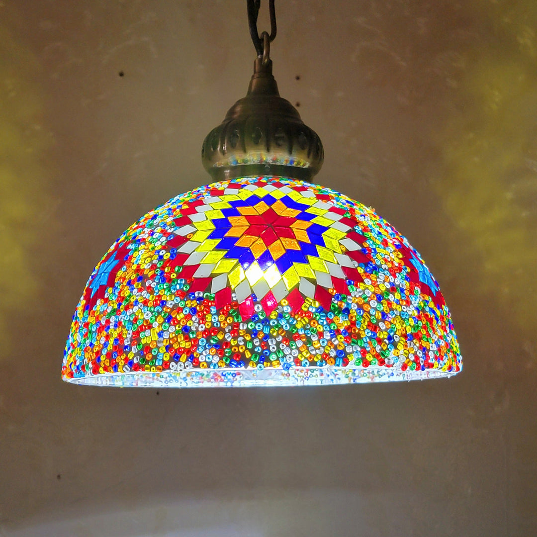 Contemporary Dome Glass Pendant Light