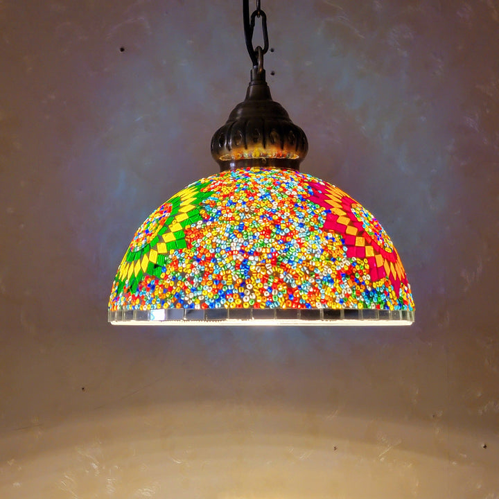 Contemporary Dome Glass Pendant Light
