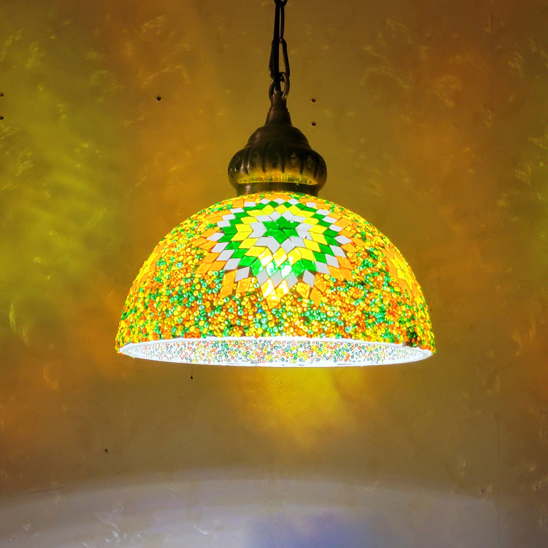 Contemporary Dome Glass Pendant Light